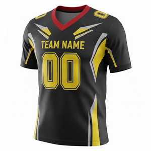 Maillot de football américain personnalisé anti-bactérien à manches courtes, uniforme de match, taille XL et plus, transfert thermique - Product Image 3