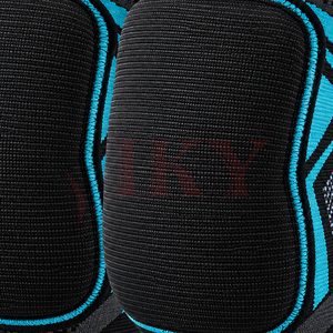 Nouvelles protections ergonomiques en éponge épaisse, fournisseur de qualité, directement de l'usine, genouillères de boxe tricotées bleues et noires - Product Image 6