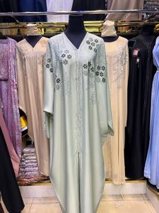 Best Selling Umbrella Abaya Modest Dubai Beaded Sequined <b>Long</b> Sleeve Muslim Traditional Handmade Wedding Women Breathable V Neck - Product Image 4