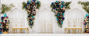 Baby Shower <b>Decor</b> Backdrop Laser Cut <b>Arches</b> Elegant Mughal Inspired Wooden <b>Arch</b> Backdrop With Floral <b>Decor</b> For Wedding Reception - Product Image 6