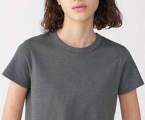 Camiseta de manga corta para mujer, 100% algodón, color sólido, para uso exterior, camiseta de algodón orgánico, precio directo de fábrica, MOQ bajo, OEM personalizado - Product Image 5
