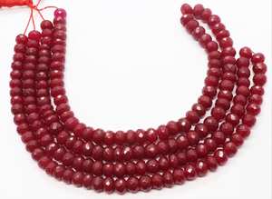 Cuentas facetadas de rubí teñido AAA de 7.5-8.5 mm, cuentas de piedras preciosas de rubí rojo AAA de 20 pulgadas, cuentas sueltas de rubí para la fabricación de joyería. - Product Image 6