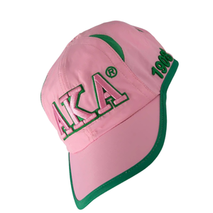 Gorra de Béisbol Ajustable AKA Featherlite Rosa con Bordado Verde AKA y 1908, Gorra Ligera de Sororidad - Product Image 2