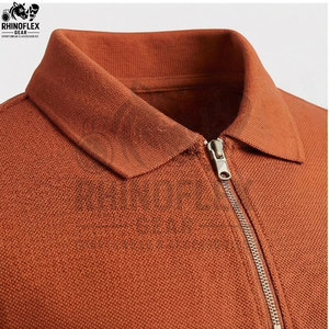 Hot Sales New Design Custom Logo Half <b>Zip</b> <b>up</b> Collar 220g Casual <b>Polo</b> TShirt for Men for Women - Product Image 4