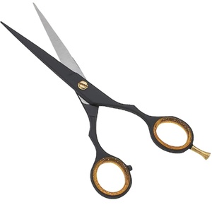 Tijeras Multiusos de Acero Inoxidable Hechas a Mano por JEXMOO ENTERPRISES para Peluquería y Estilismo, con Mangos Negros/Plateados - Product Image 2