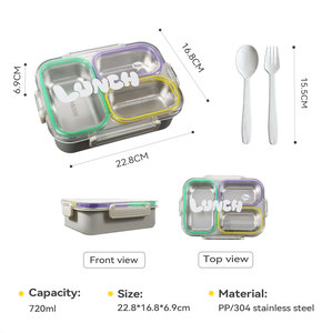 Lonchera <span class=keywords><strong>de</strong></span> Acero Inoxidable 304 <span class=keywords><strong>de</strong></span> 750 ml, Hermética y Ecológica, Contenedor <span class=keywords><strong>de</strong></span> Alimentos Bento para Niños, Adultos, Escuela, Picnic y Trabajo, Venta al Por Mayor - Product Image 6