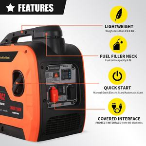 Generador Inverter Portátil de Gasolina de 1.8KW 2KW 24V DC con Arranque Automático, Silencioso, Súper Silencioso, Ecológico, para Uso Doméstico y Camping - Product Image 4