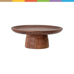 Wholesale Price Round Wooden Cake Stand Pedestal Dessert Tray Solid Natural Wood Display Elegant Kitchen Decor Item - Product Image 3