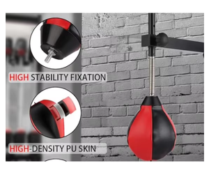 Saco de Boxeo con Pedestal de Material PU, Altura Ajustable para Entrenamiento de Boxeo para Adultos, Rojo y Negro, con Bola de Velocidad - Product Image 6