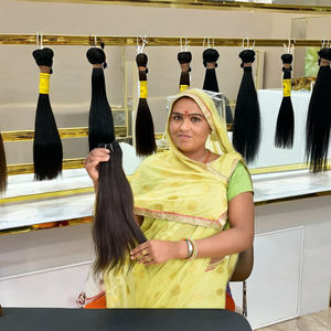 Extensiones de Cabello Indio Virgen Remy de Doble Trama, Liso, con Cutícula Alineada, de Color Natural, Sin Químicos, al por Mayor - Product Image 1