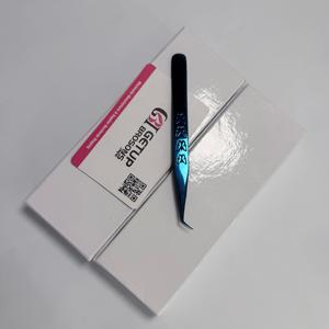 Pinzas para Pestañas de Alta Calidad con Punta Serrada de Acero Inoxidable de 45/90 Grados, Antimagnéticas y Antiestáticas, con Recubrimiento de Plasma Azul - Product Image 4
