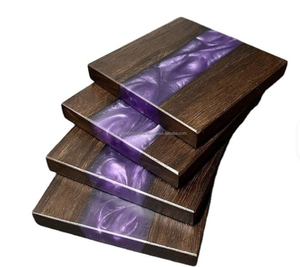 Sous-verres carrés en résine de pin naturelle, écologiques, pour la décoration de la maison, avec texture de cèdre véritable, diamètre - Product Image 1