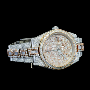 Reloj de Hombre con Diamantes de Moissanita Brillantes Personalizados, Redondos y en Forma de Baguette, Totalmente Cubierto de Diamantes, Estilo Hip Hop, Esfera de Cristal, Hecho a Mano, Colección Premium - Product Image 3
