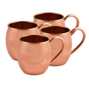Copper cocktail serving mug set for luxury holiday refreshment tables hammered finish metal <b>cups</b> durable reusable party mugs - Product Image 5