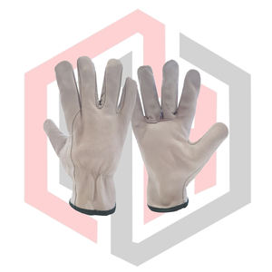 Gants de sécurité respirants certifiés anti-coupure en cuir pleine fleur de couleur personnalisée pour les travaux mécaniques et de jardinage - Product Image 1