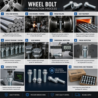 Boulons de roue en acier forgé sur mesure OEM haute résistance pour usine de roues automobiles