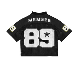 Mesh Jersey <b>Men's</b> <b>Turtleneck</b> Short Sleeve Crop <b>Top</b> Formal 100% Cotton Silk Screen Printed Regular Fit Black White - Product Image 1