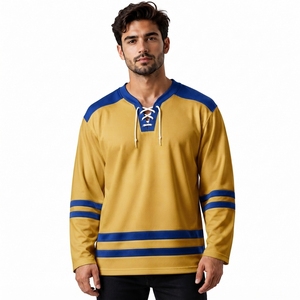 Ropa Deportiva Personalizada para Clubes de Hockey sobre Hielo, Fabricante OEM, 100% Poliéster, Impresión por Transferencia de Calor, Cuello Redondo, Manga Larga, Cordón Ajustable - Product Image 5