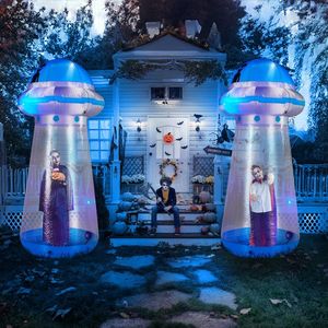 Decorazione Gonfiabile UFO di 2,67 m per Halloween con Luci LED e Supporto Integrato per Decorazioni Esterne Festive - Product Image 3