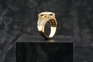 Hot Selling VVS Moissanite 925 Sterling Gold-Plated Wedding Engagement <b>Ring</b> HipHop Style Diamond Main <b>for</b> <b>Men</b> & Women Gift Ideas - Product Image 2