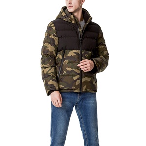 Chaqueta acolchada de diseño de camuflaje para hombre, ropa cálida de calidad prémium, con logotipo personalizado, capucha con cremallera, servicio OEM, temporada de invierno, dos tonos - Product Image 1