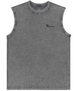 Camiseta de Manga Corta con Lavado Ácido Personalizada para Hombre, Oversize, 100% Algodón, Camiseta sin Mangas para Gimnasio, Estilo Urbano, Camiseta Básica para Músculos, Ropa de Verano para Fitness - Product Image 2