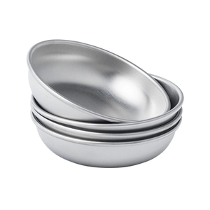Salad Bowl Set Of 4 Stackable Polished Minimalist Design Food Serving Bowls Metal Dishwasher Safe Metal Serving Bowl - Product Image 1