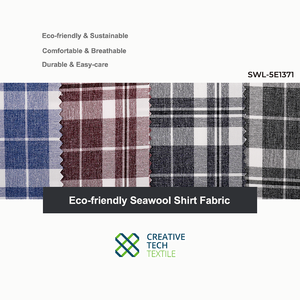 Tissu éco-responsable prêt pour l'avenir SWL-5E1371, structure à carreaux, Seawool PET/Polyester=31/69, idéal pour les vêtements de trekking durables - Product Image 1