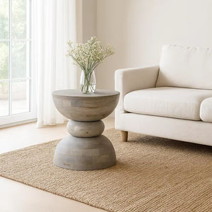 Mesa de Centro Extensible de Madera Sólida con Acabado Natural, Estilo Rústico y Moderno para Sala de Estar - Product Image 1