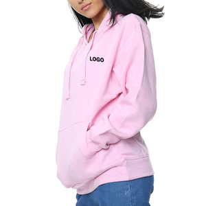 เสื้อสเวตเชิ้ตมีฮู้ดสีชมพูสำหรับผู้หญิง ทรงปกติ ผ้าฝ้ายฟลีซ สวมใส่สบายในฤดูใบไม้ร่วง มีกระเป๋า ดีไซน์ไม่บุซับใน - Product Image 4