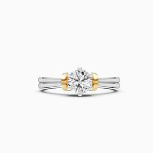 Anillo de Compromiso Halo Elegante para Mujer, Constelación Clásica, Chapado en Oro y Rodio, con Circonita, Oro Amarillo, Blanco y Rosa de 14K - Product Image 3