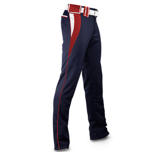 Pantalon de sport pour adulte noir, imprimé par transfert thermique, design personnalisé, 100 % polyester respirant et ajusté pour softball et baseball - Product Image 2