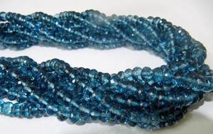 Perles de pierres précieuses facettées en topaze bleue de Londres, 8 mm, forme ronde, vendues par brin de 8 pouces de long - Product Image 4
