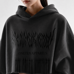 Ensemble de survêtement unisexe noir 2-en-1 : sweat à capuche court épais et pantalon de survêtement large, coupe ample, manches longues, style streetwear, idéal pour l'hiver - Product Image 5