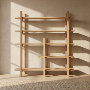 Sole Wooden <b>Rack</b> Crafted Natural Wood Minimalist Design Sturdy Structure Elegant Storage Solution Any Space Furniture - Product Image 1