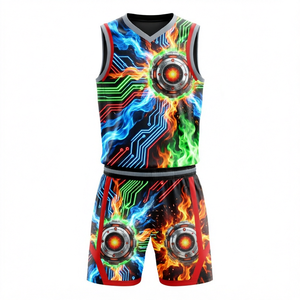 Ensemble de shorts et maillot de basket-ball professionnels en tissu mesh, conçus pour les performances compétitives sur le terrain - Product Image 2