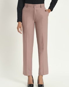Pantalon droit formel pour femme, élégant, taille haute, uni, coupe classique décontractée - Product Image 3