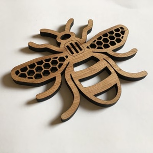 Honey Bee Laser Cut Solid Wood Coaster Handcrafted Heat Resistant Drink Mat <b>Table</b> <b>Protector</b> Coffee Tea Cup Holder Home Decor - Product Image 3