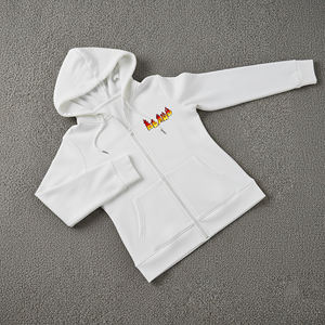 Sudadera con Capucha para Mujer, Moderna y de Invierno, de Poliéster/Algodón, Antidesgarro, Resistente al Viento, Transpirable, Color Blanco, con Cierre - Product Image 6