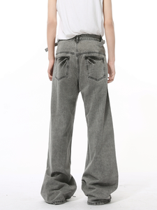 Pantalones Vaqueros Anchos de Mezclilla 100% Algodón de 14 Oz para Hombre, Fabricante OEM, Estilo Urbano, Talla Grande - Product Image 3