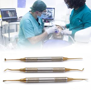 6 Pcs/Kit Dental Composite Resin Filled Scraper,Non Stick Dental Filling Spatula,Double headed Dental Restoration Tool (Gold) - Product Image 5