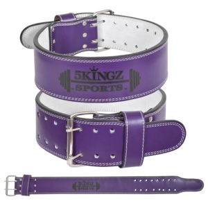 Ceinture de fitness en cuir 4" 6" avec soutien lombaire rembourré, trous ajustables, respirante, enveloppante, pour haltérophilie, ajustement universel - Product Image 1