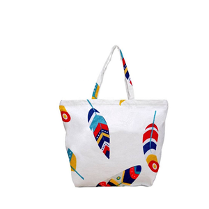 Écologique 100% coton Joli sac à provisions en coton imprimé sans azo à la mode avec poignée automatique en coton à taux compétitif - Product Image 2