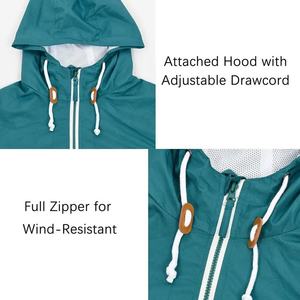 Wholesale Men <b>Waterproof</b> Windbreaker <b>Jacket</b> Lightweight Outdoor Hooded Sportswear Two Tone Patchwork Casual Zip Up Coat Custom - Product Image 2