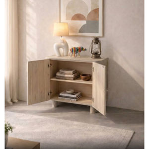 Armoire de rangement en bois de chêne massif, design moderne, style rustique, pour salon, bureau, bar, chambre à coucher - Product Image 2