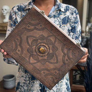 สมุดบันทึกทำมือประดับอัญมณีแท้ ลายแมนดาลาอัญมณีนูนต่ำ สมุดจิตวิญญาณสำหรับตรุษจีนและปีใหม่ - Product Image 3