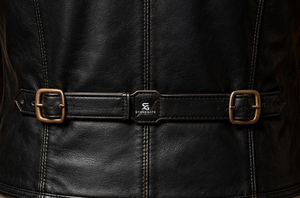 Men's Genuine Leather Winter <b>Vest</b> Wholesale Custom OEM ODM Biker Jacket Sleeveless Motorcycle Vintage Casual Outerwear Windproof - Product Image 2