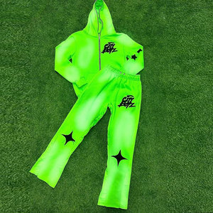 Men's Custom Logo Sports Suit Track Suits High Quality Hooded Sweatpants and <b>Trousers</b> 100% Cotton Two Piece Jogging Tracksuit - Product Image 3