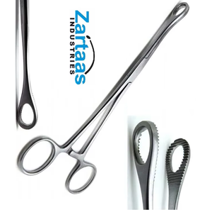 Pinzas de Sujeción de Esponja Foerster de Acero Inoxidable de Alta Calidad, Mandíbula Dentada Curva de 25 cm, Instrumentos Quirúrgicos - Product Image 5