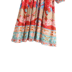 Vestido midi elegante estampado para mujer, vestido de playa para vacaciones - Product Image 3